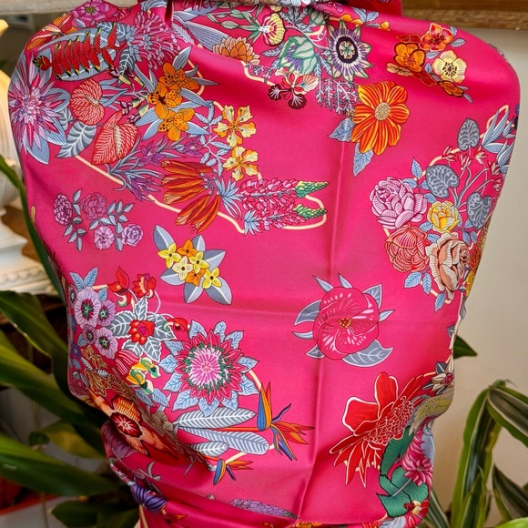 NWT HERMÊS Planifleurs Silk Twill Scarf 90, Christine Henry 2023 - Picture 11 of 14